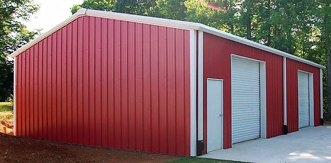 30x60x12 steel building red