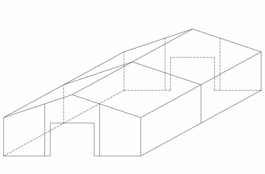 50x50x14 c steel building sketch
