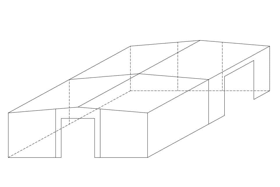 50x50x16 c steel building sketch