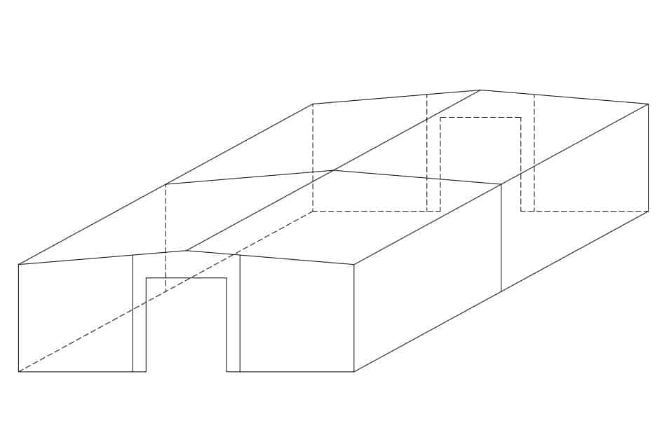 50x50x16 d steel building sketch