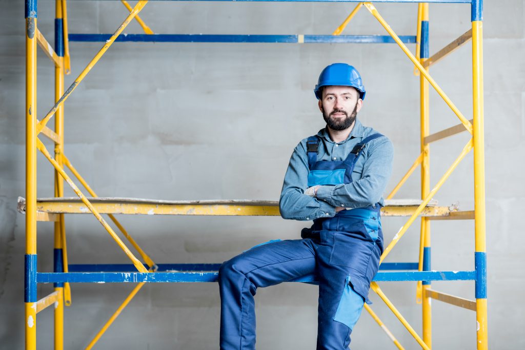 builder on the scaffolding indoors 2023 11 27 05 06 35 utc