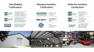 certifications for insulation steel buildings