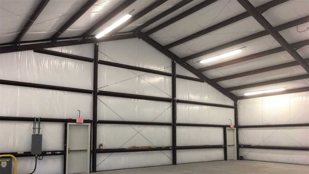 steel building white vinyl